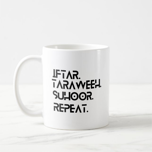 Caneca De Café Ramadan Iftaar Taraweh Suhoor Repete Coffee Mug (Esquerda)