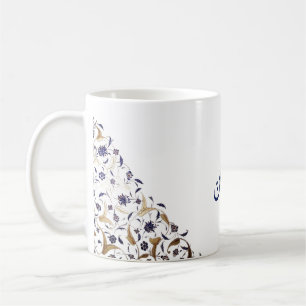 Caneca De Café Ramadan Mubark em ouro e Azul