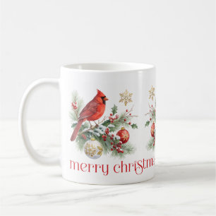 Caneca De Café Ramalhete de Azevinho de Natal do Cardinal Vermelh