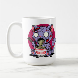 Caneca De Café Ramen Cat Zombie