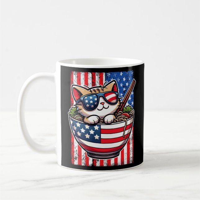 Caneca De Café Ramen de Gato da América Cega (Esquerda)