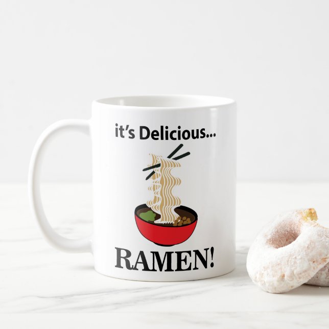 Caneca De Café Ramen É Delicioso Macarrão (Com Donut)