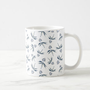 Caneca De Café Ramificações Azuis de Budding no creme - padrão pe