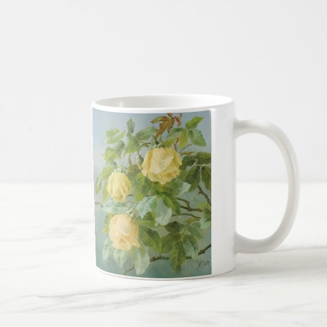 Caneca De Café Ramo com Rosas Amarelas por Anthonore Christensen (Direita)