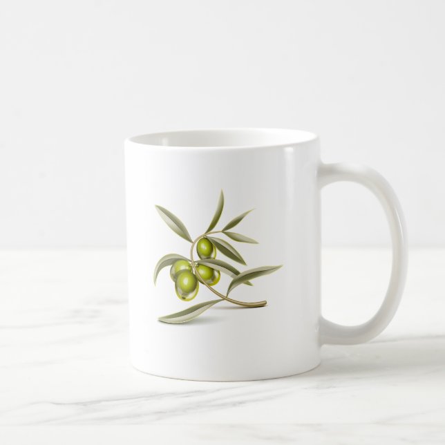 Caneca De Café Ramo de azeitonas verdes (Direita)