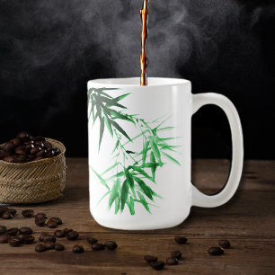 Caneca De Café Ramo de Bambu Verde