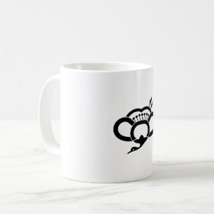 Caneca De Café Ramo de flor de ameixa em forma de grou sombreado