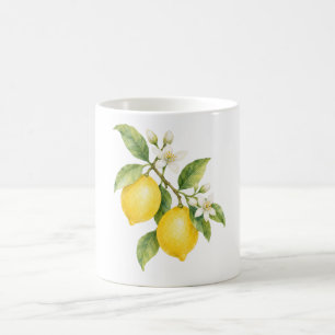 Caneca De Café Ramo de Limão com Flores