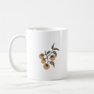 Caneca De Café Ramo de Tomate Botânico Personalizado Nome Sandy
