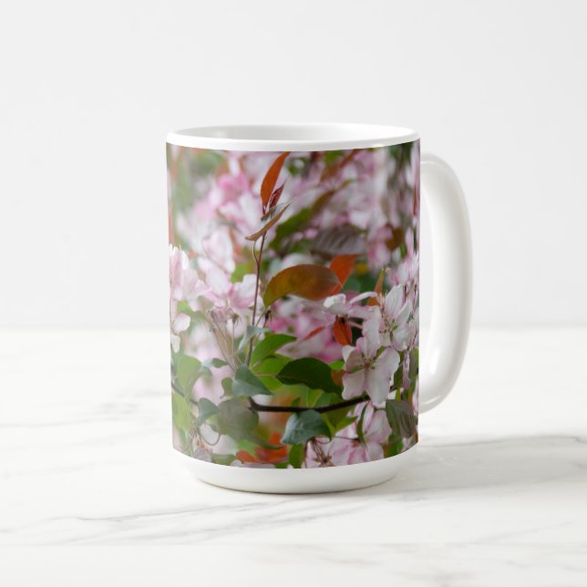 Caneca De Café Ramo delicado com macieira de flores (Frente Esquerda)