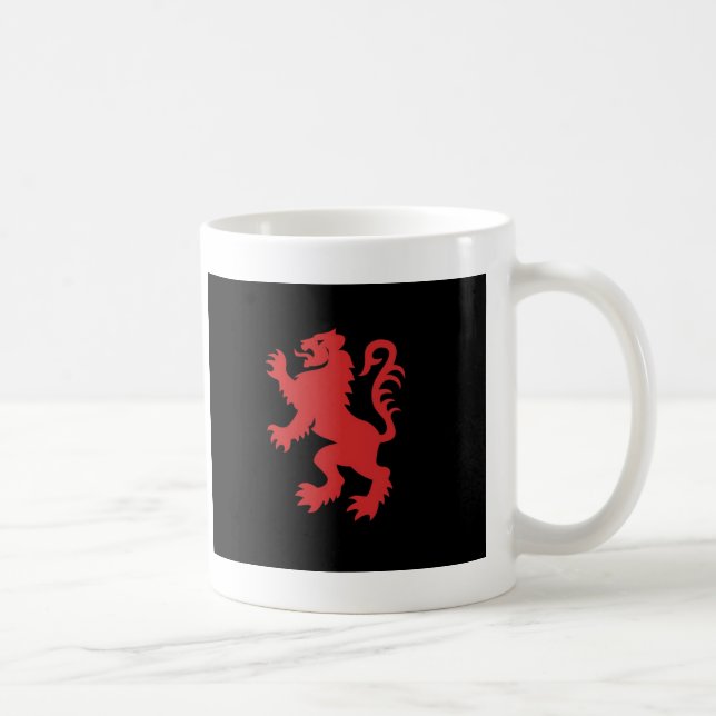 Caneca De Café Rampant de Leão Vermelho e Negro (Direita)