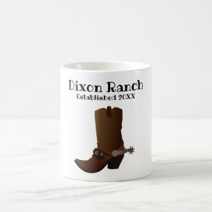 Caneca De Café Ranch Personalizado Estabelecido Cowboy Boot Coffe