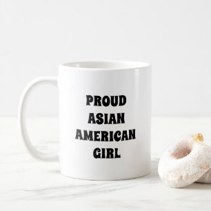Caneca De Café Rapariga Americana Orgulhosa, branca negra