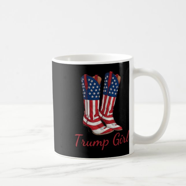Caneca De Café Rapariga Americana Vote Trump Girl Republican Cowg (Direita)
