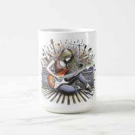 Caneca De Café Rapariga com vibrações musicais