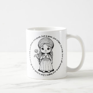 Caneca De Café Rapariga da Madeira com margarida "Love Is" Mug