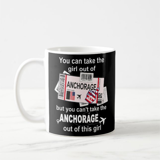Caneca De Café Rapariga de Anchorage Embaraçando Bilhete De Voo A (Esquerda)