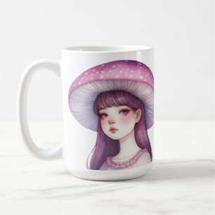 Caneca De Café Rapariga do Cogumelo Roxo