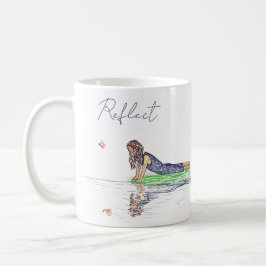 Caneca De Café Rapariga e borboleta-branca