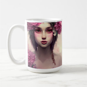 Caneca De Café Rapariga Eetérea Personalizada com Freckles Rosa