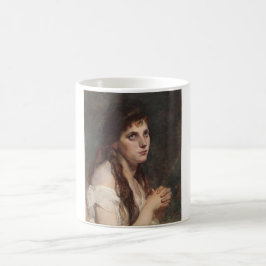 Caneca De Café Rapariga Elegante com Mãos Dobradas (Arte Vintage)