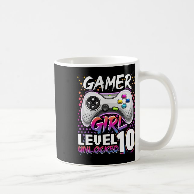 Caneca De Café Rapariga Nível 10 Vídeo Jogo Desbloqueado Aniversá (Direita)