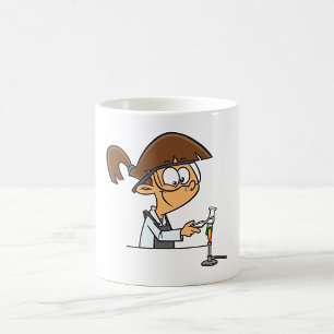 Caneca De Café Rapariga Num Laboratório