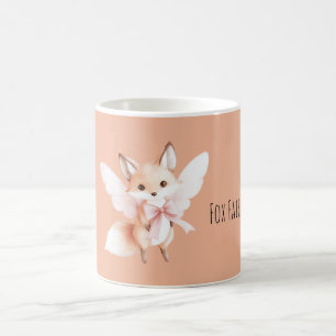 Caneca De Café Rapariga Raposa Fada Asas Rosa Fofa