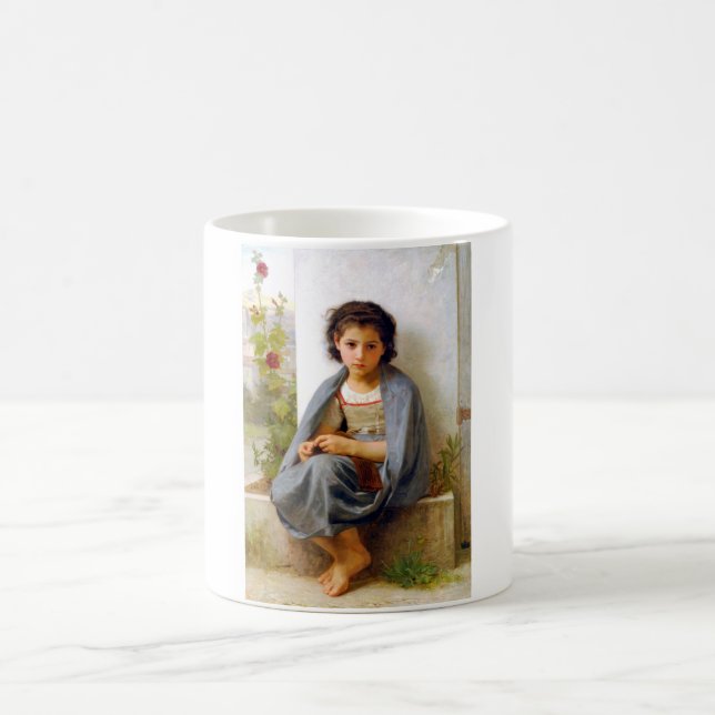 Caneca De Café Rapariga tricotando, Bouguereau (Centro)