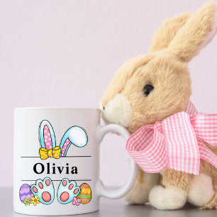 Caneca De Café Raparigas Coelhinhas Personalizadas da Páscoa