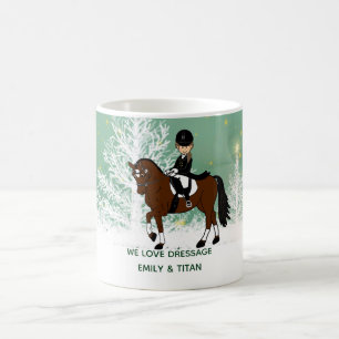 Caneca De Café Raparigas de Cavalo de Dressagem Personalizadas