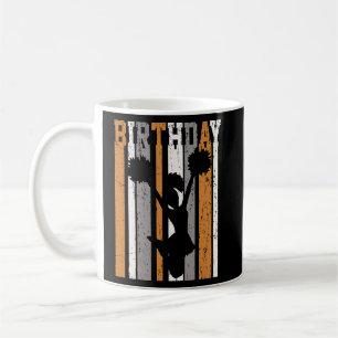 Caneca De Café Raparigas Laranja Cheerhead Birthday Retro Colorid