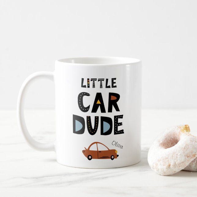 Caneca De Café Rapaz do Nome do Homem de Carro (Com Donut)