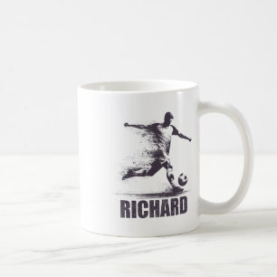 Caneca De Café Rapazes de Futebol Richard Nome Pessoalizado Richa