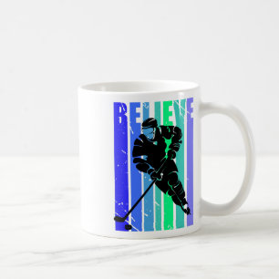 Caneca De Café Rapazes de Hóquei no Gelo Retro Vintage Jogador de
