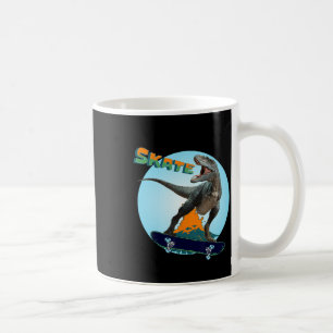 Caneca De Café Rapazes Fixe Patinação T Rex Dinossauro Skateboard