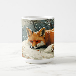 Caneca De Café Raposa Amber Dormindo na Neve
