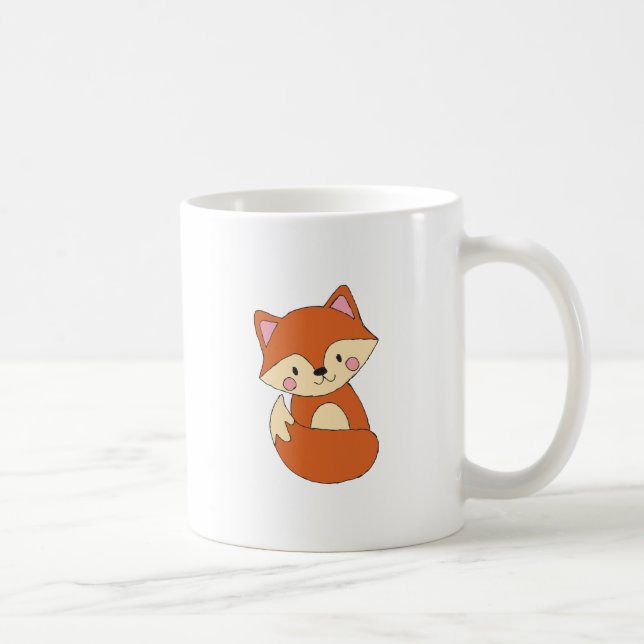 Caneca De Café Raposa Bebê Desenho Raposa Bela Arte Fox Design (Direita)