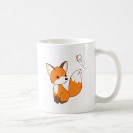 Caneca De Café Raposa-branca a ver caneca-borboleta