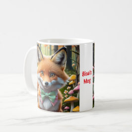 Caneca De Café Raposa-branca com arco verde e rosa