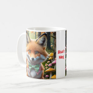 Caneca De Café Raposa-branca com arco verde e rosa