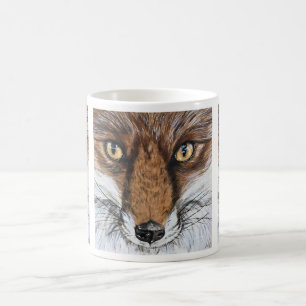 Caneca De Café Raposa Cachorro Natureza Retrato Aquarela