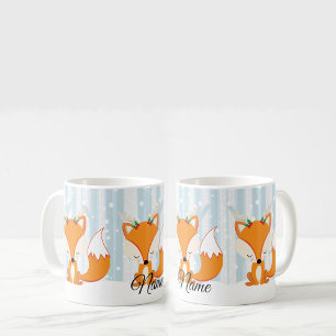 Caneca De Café Raposa de Natal com Galhadas de Rena
