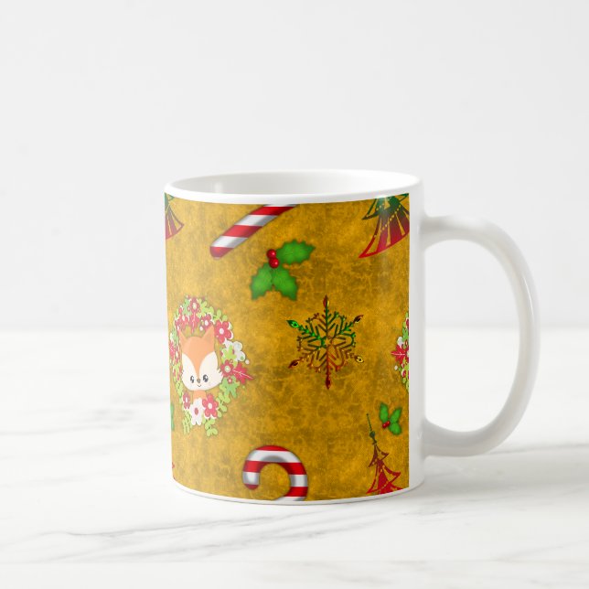 Caneca De Café Raposa de Natal giro (Direita)