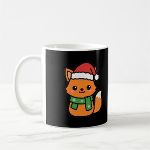 Caneca De Café Raposa de Papai Noel com Cachecol