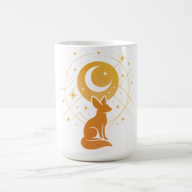 Caneca De Café Raposa do Deserto Celestial - Lua e Estrelas Cósmi (Centro)