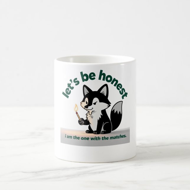 Caneca De Café Raposa Engraçada Com Fósforos (Centro)