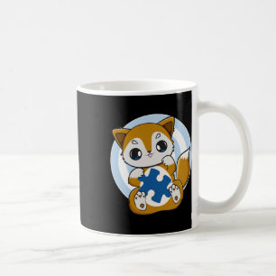 Caneca De Café Raposa Fofa e Apoio à Conscientização sobre Autism