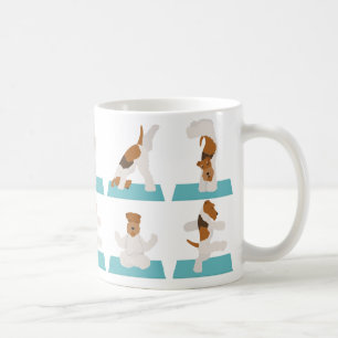 Caneca De Café Raposa Inglesa, cão terrivel, fazendo ioga