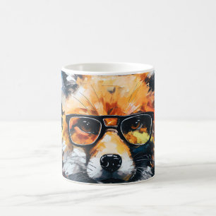 Caneca De Café Raposa Mínima de Abstrato